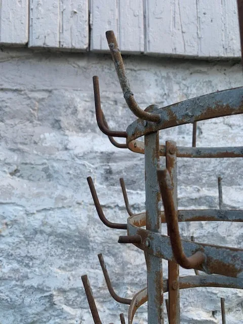 French Vintage Zinc Bottle Rack
