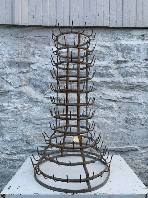 French Vintage Zinc Bottle Rack