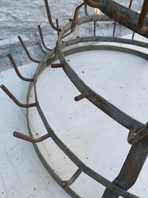 French Vintage Zinc Bottle Rack