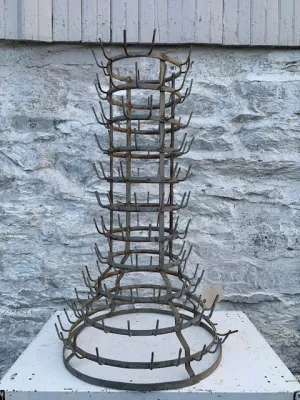 French Vintage Zinc Bottle Rack