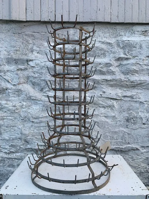 French Vintage Zinc Bottle Rack