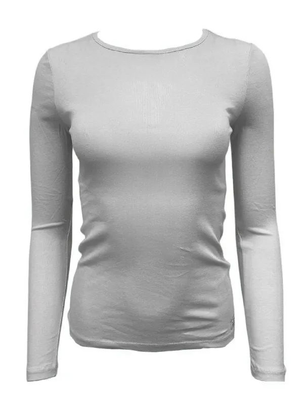 GANT Women's Eggshell 1x1 Rib Long Sleeve Tee 404700 Size X-Large