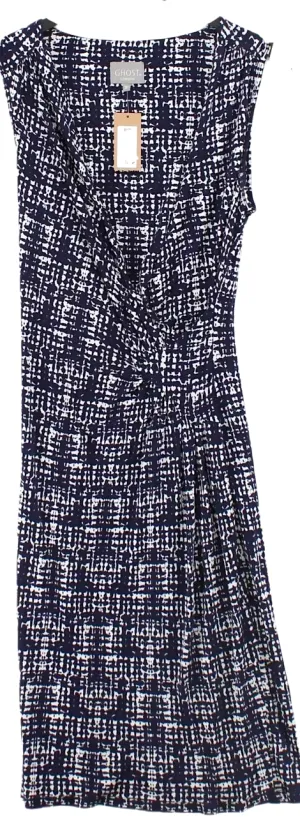 Ghost UK. Tanya Sarne Designer Blue 100% Viscose Blend Slip Dress Midi Dress