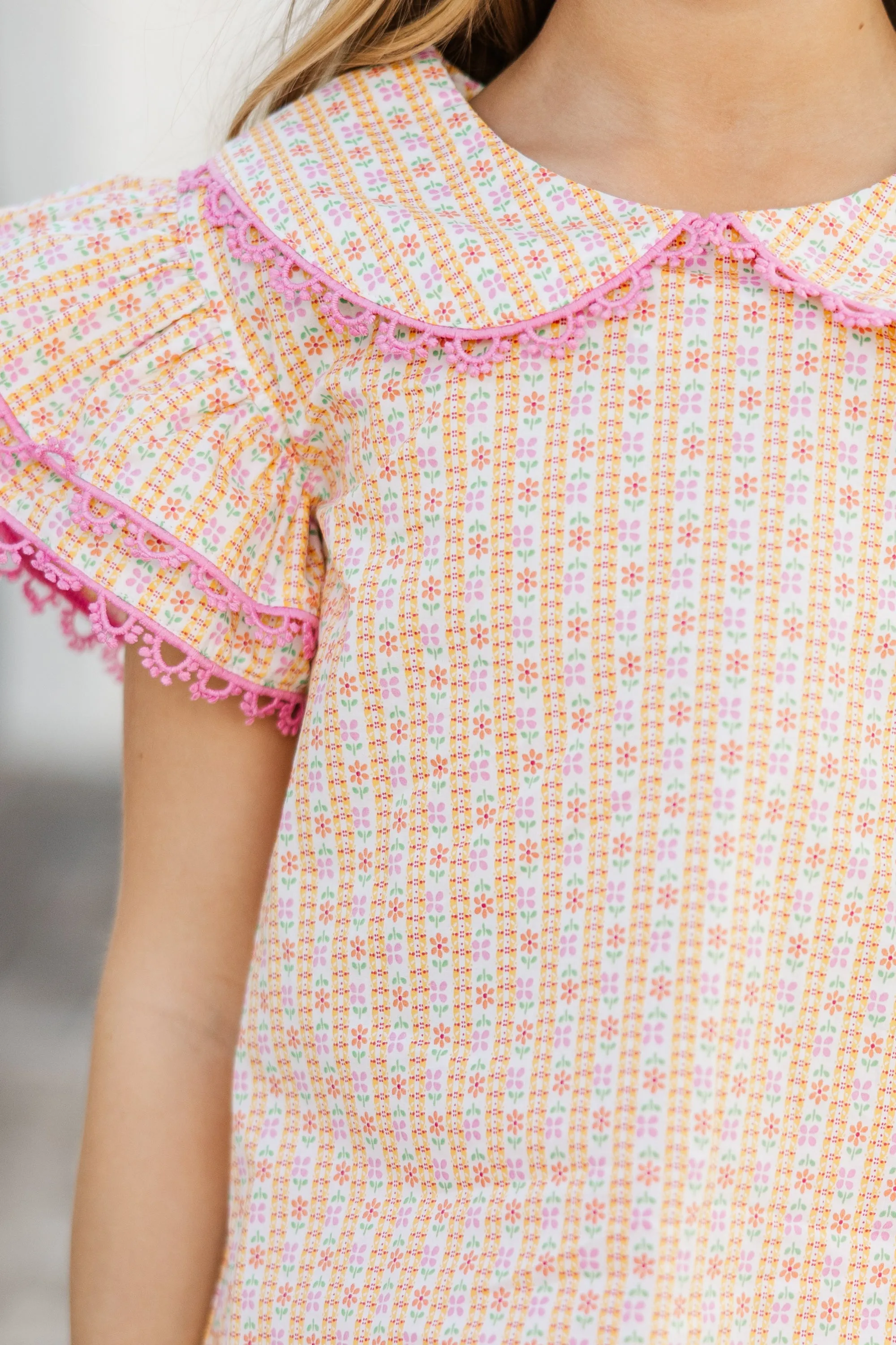 Girls: The Chelsea Yellow Collared Blouse