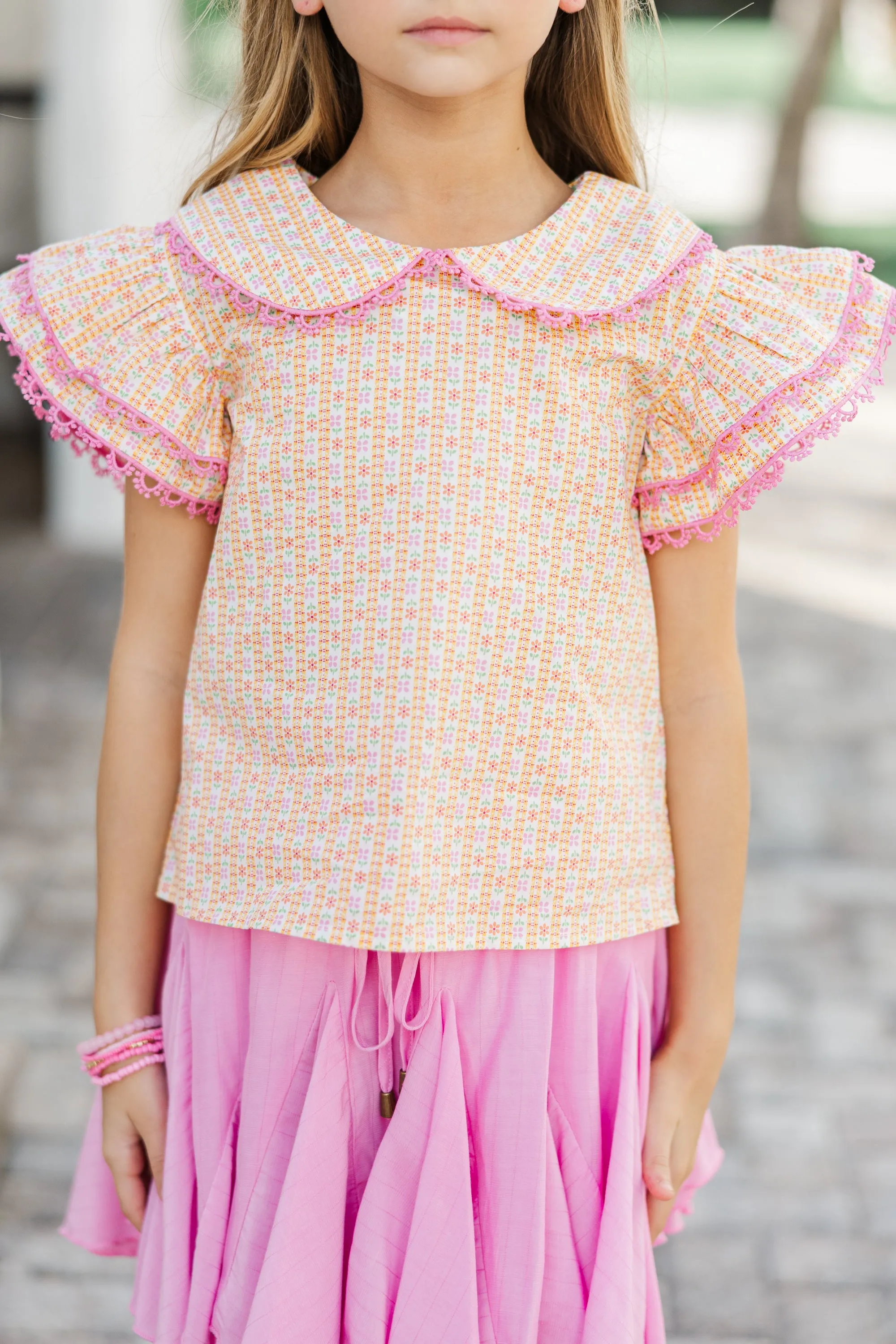 Girls: The Chelsea Yellow Collared Blouse