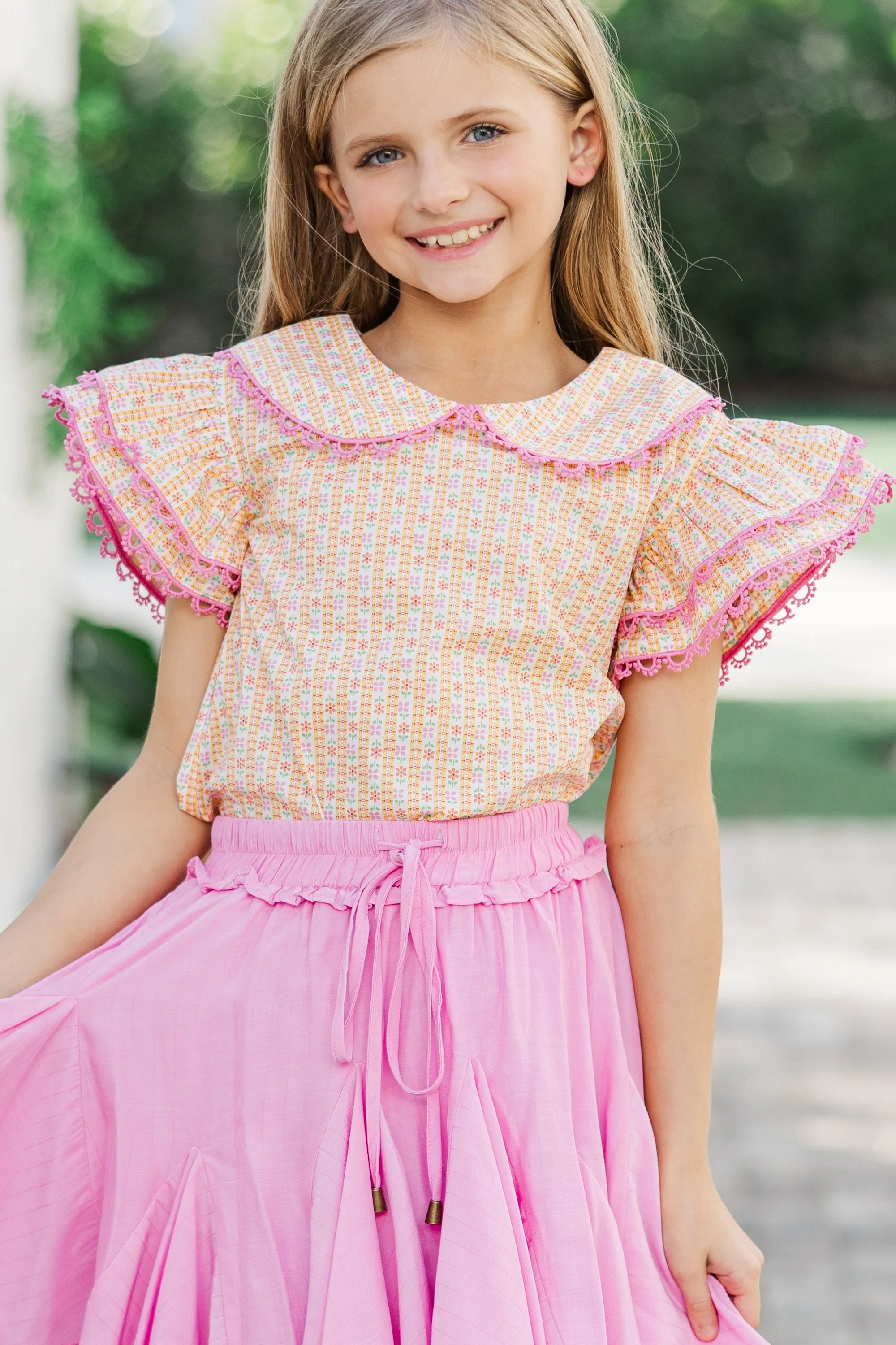 Girls: The Chelsea Yellow Collared Blouse