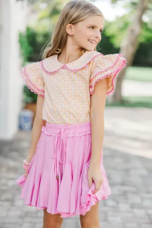Girls: The Chelsea Yellow Collared Blouse