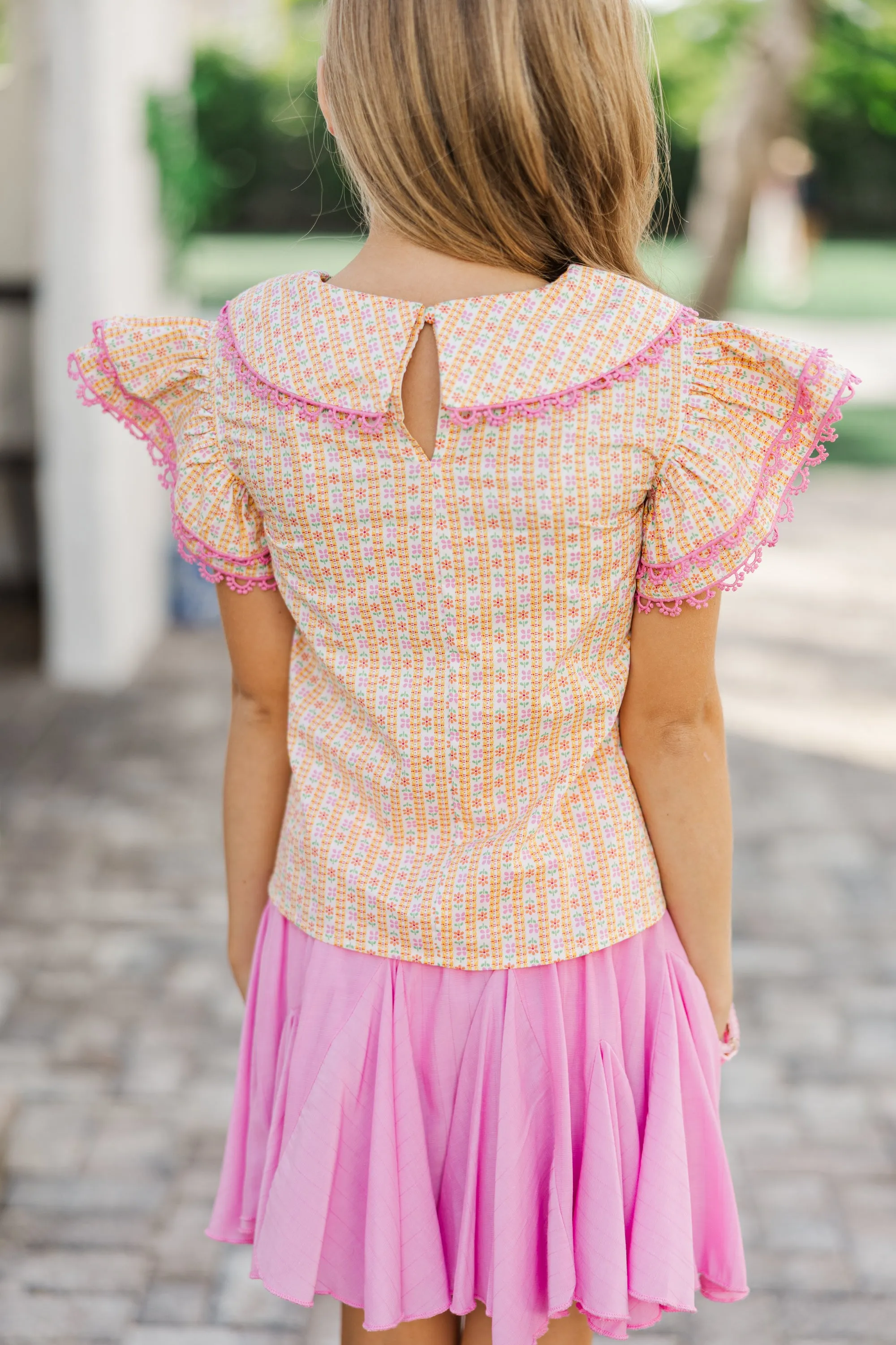 Girls: The Chelsea Yellow Collared Blouse