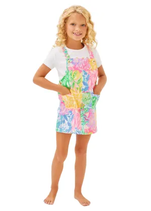 GIRLS VARNEY OVERALL DRESS - BRIGHT DELIGHT PATCH