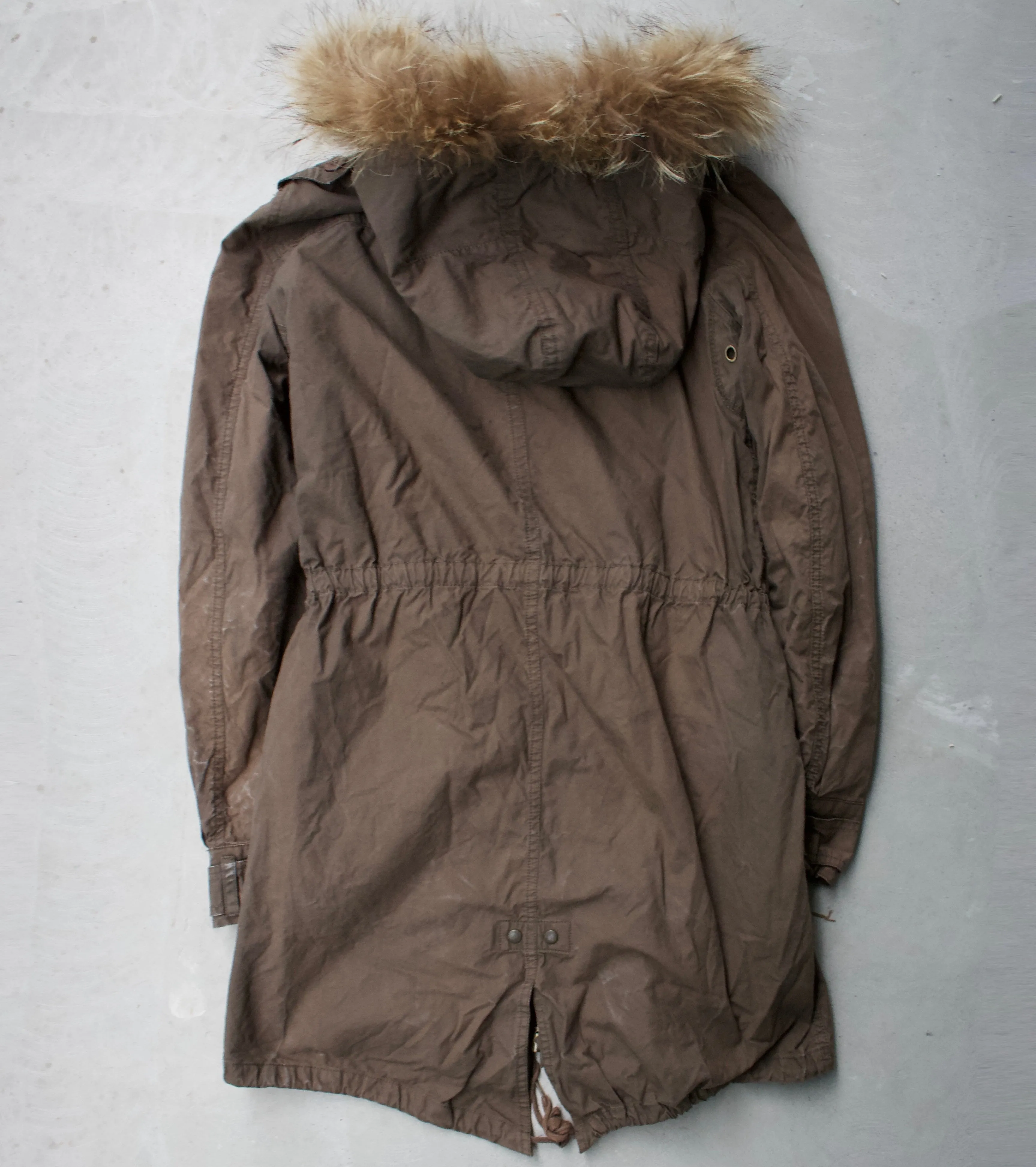 G.O.A Early 00s Racoon Fur Mod Military Shearling Parka