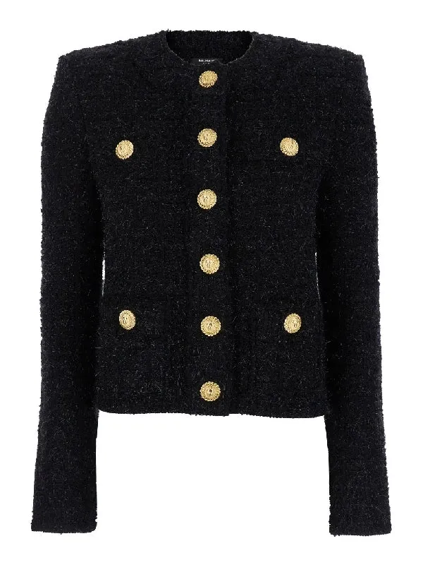 Gold Button Tweed Jacket