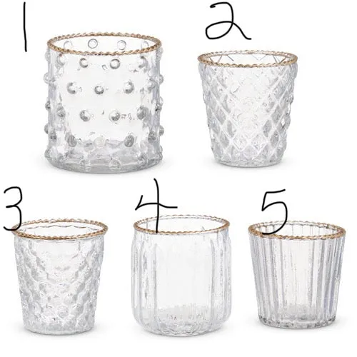 Gold Rim Glass Votives