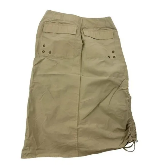 Gorgeous vintage 90s Armani Exchange Khaki Midi Skirt with abstract Motif and dr