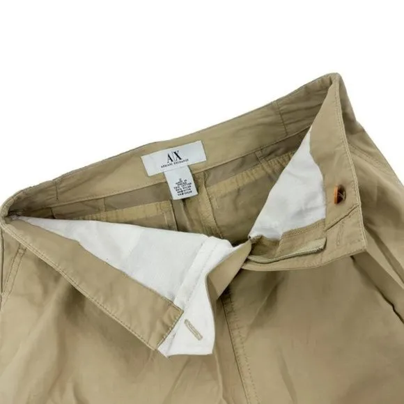 Gorgeous vintage 90s Armani Exchange Khaki Midi Skirt with abstract Motif and dr