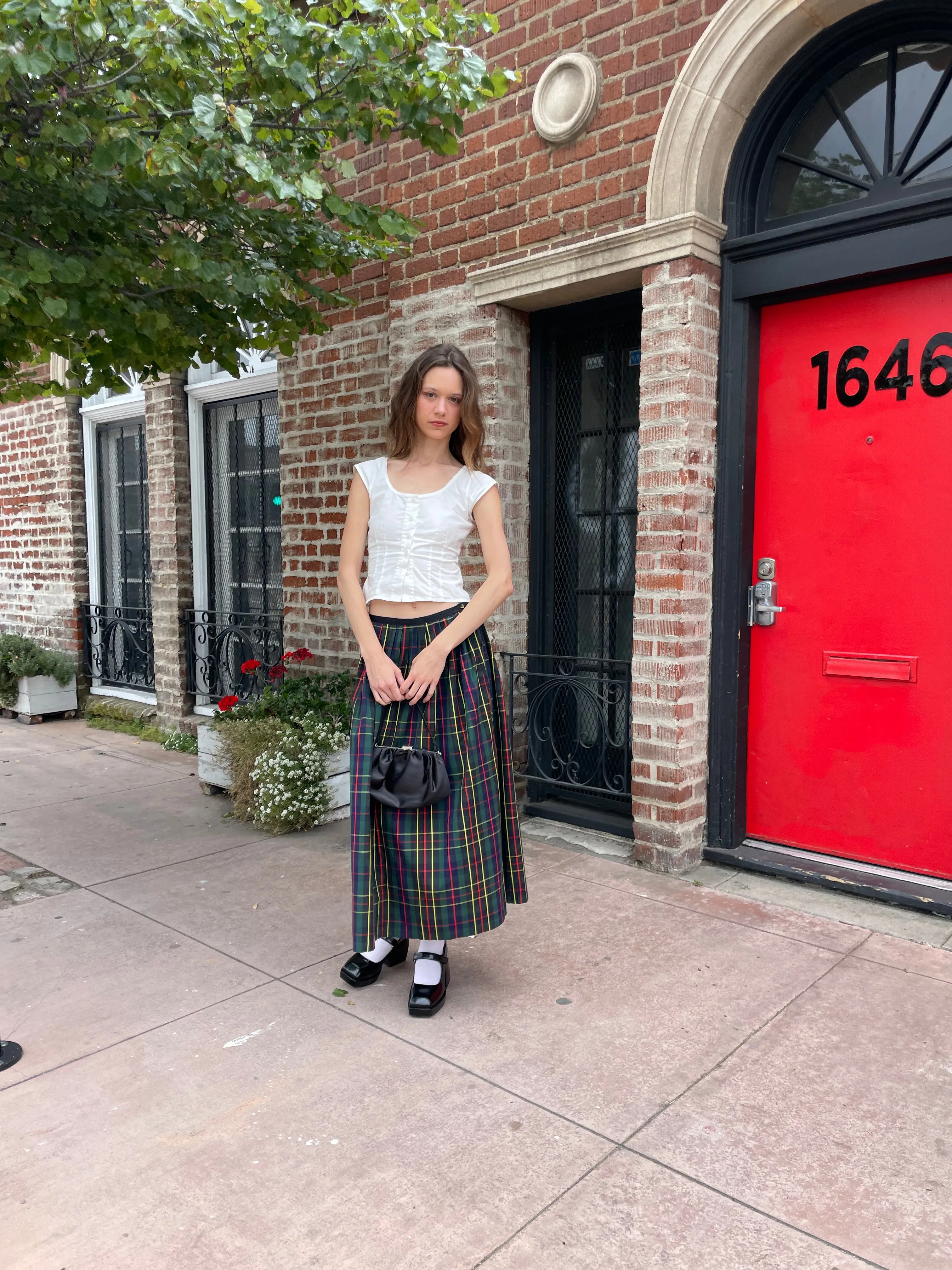 Green Plaid Skirt (S)