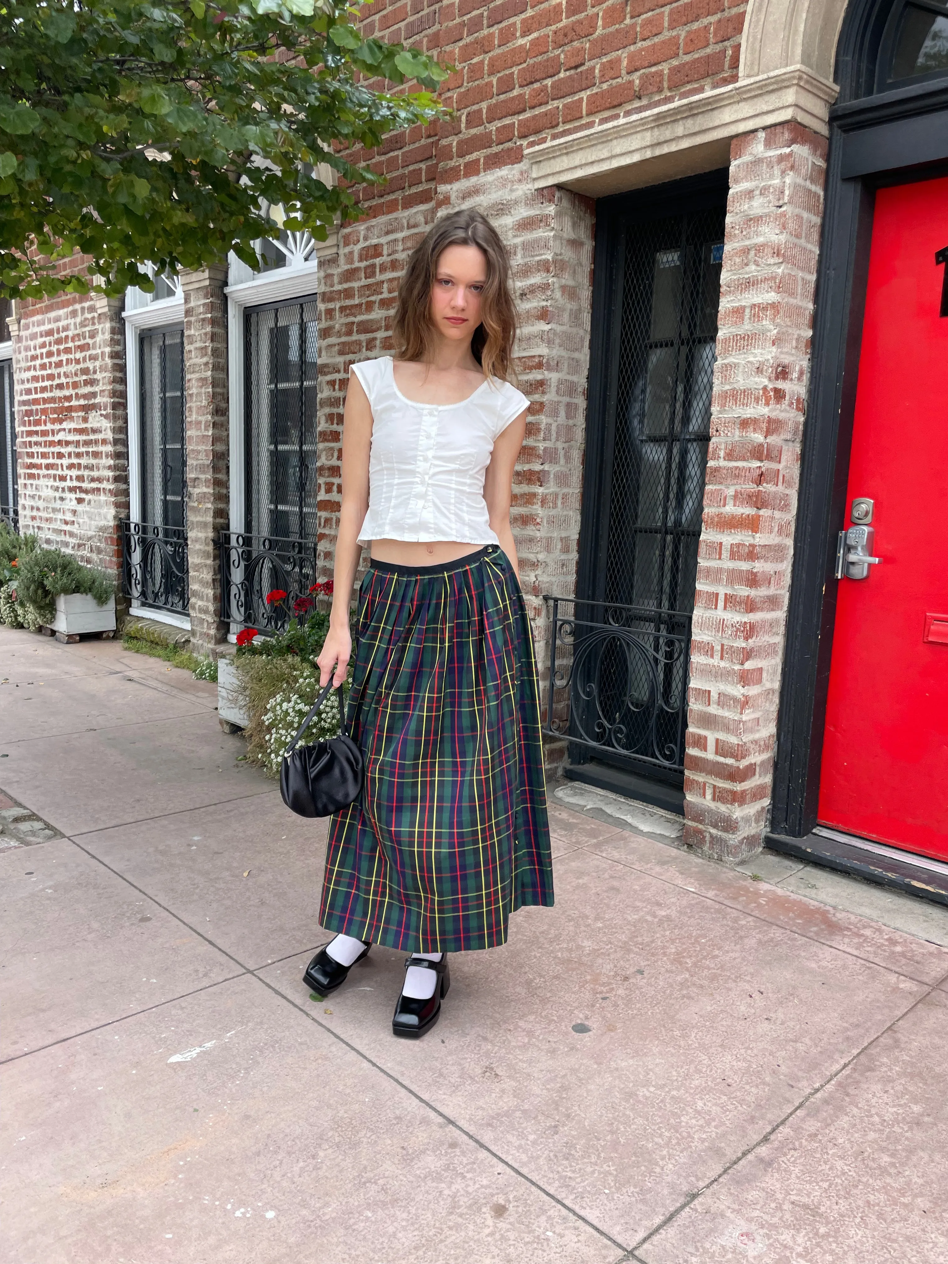 Green Plaid Skirt (S)