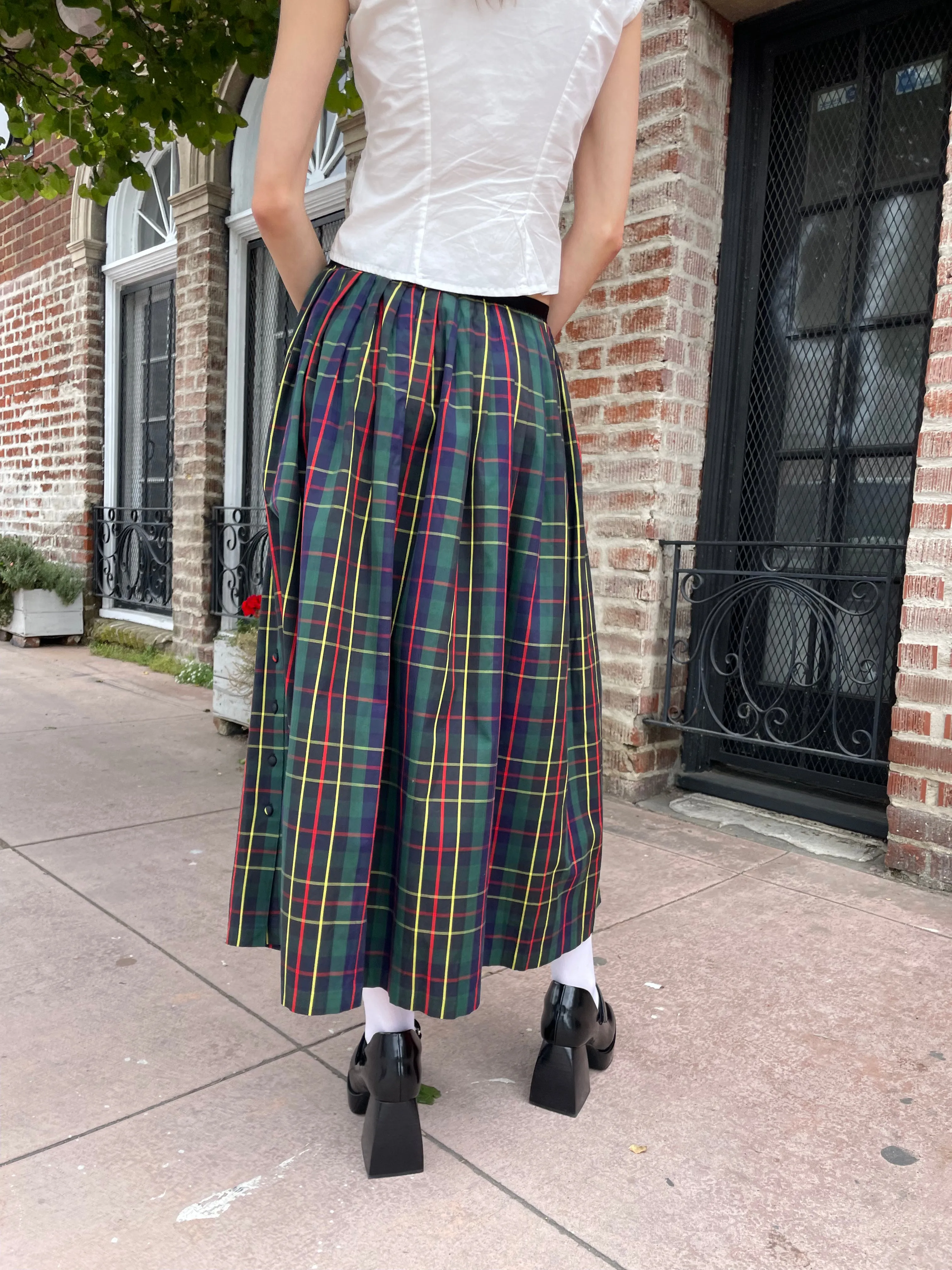 Green Plaid Skirt (S)