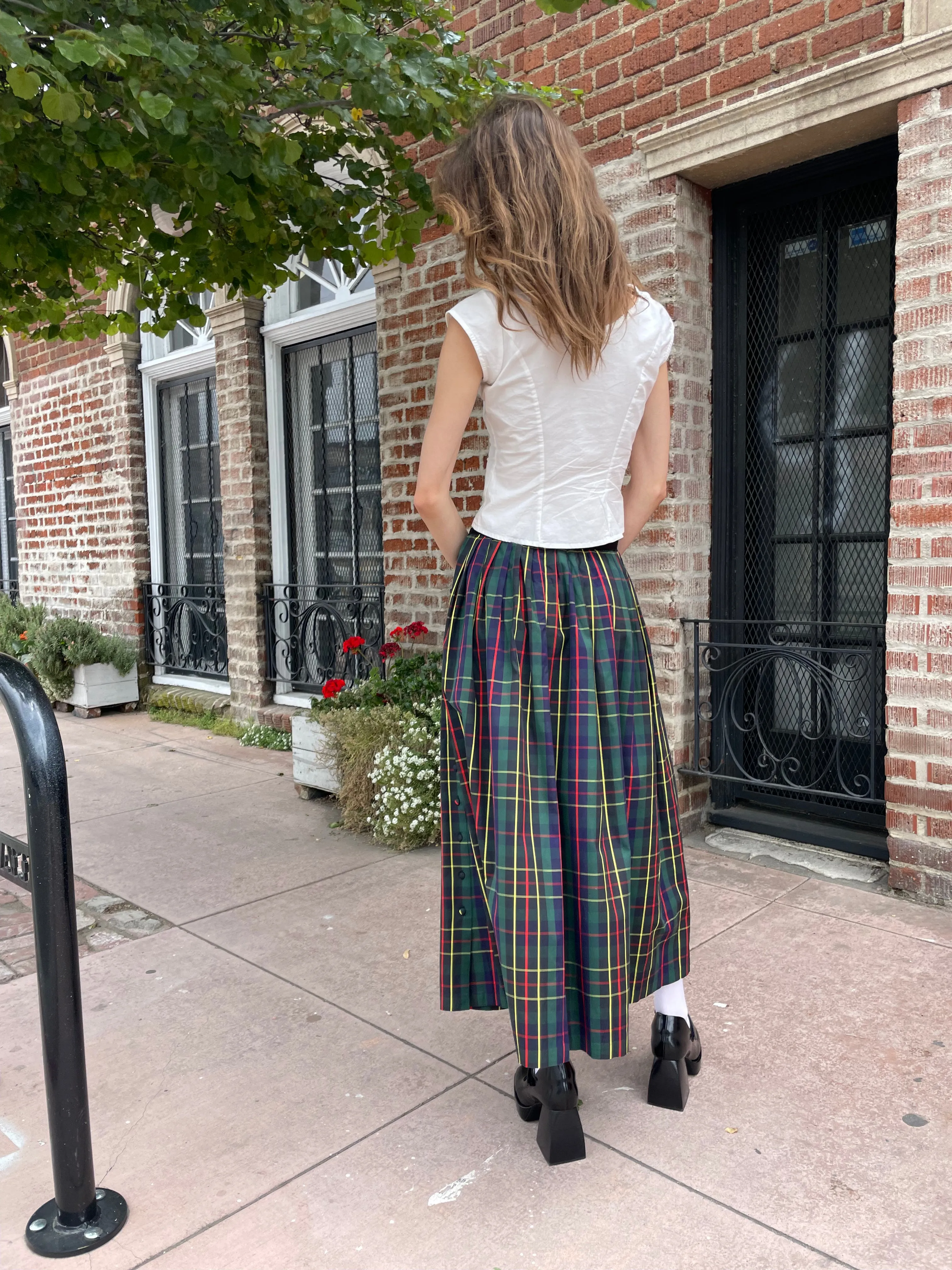 Green Plaid Skirt (S)