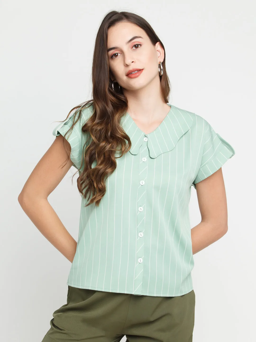 Green Striped Shirt