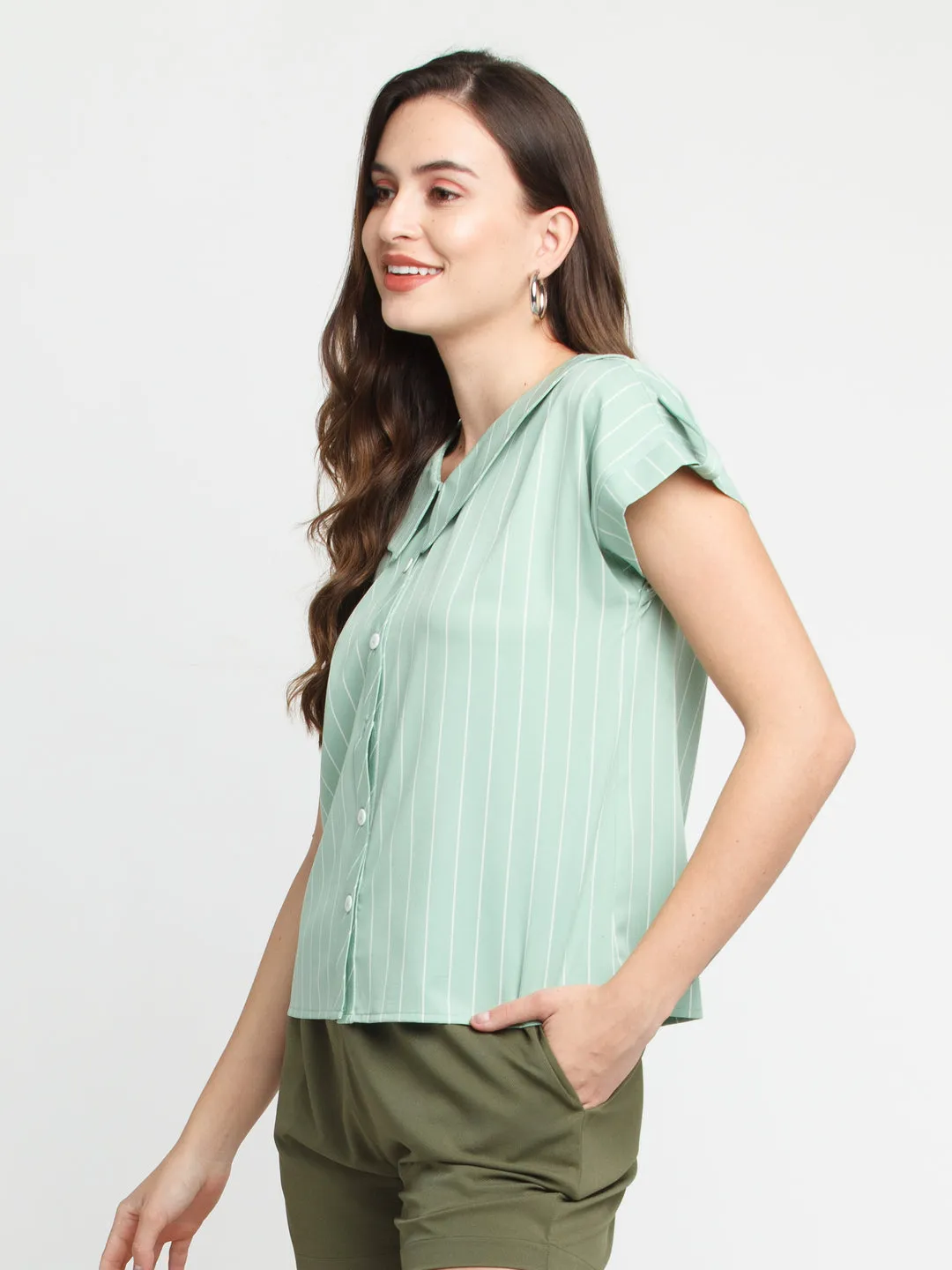 Green Striped Shirt