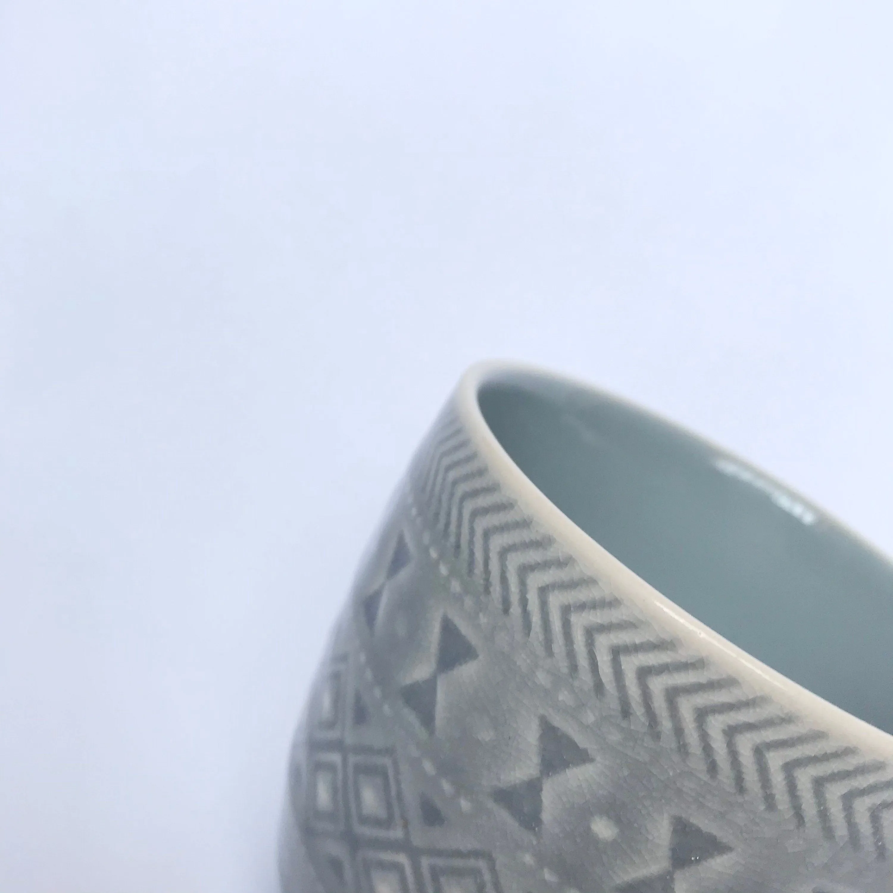 Grey Patterned Mug - Coffee Cup, Gifts For Her, Herbal Tea Cup, Grey Mug, Vintage Style Mug, Grey Tapas Mug, Grey Drinkware, Patterned Mug