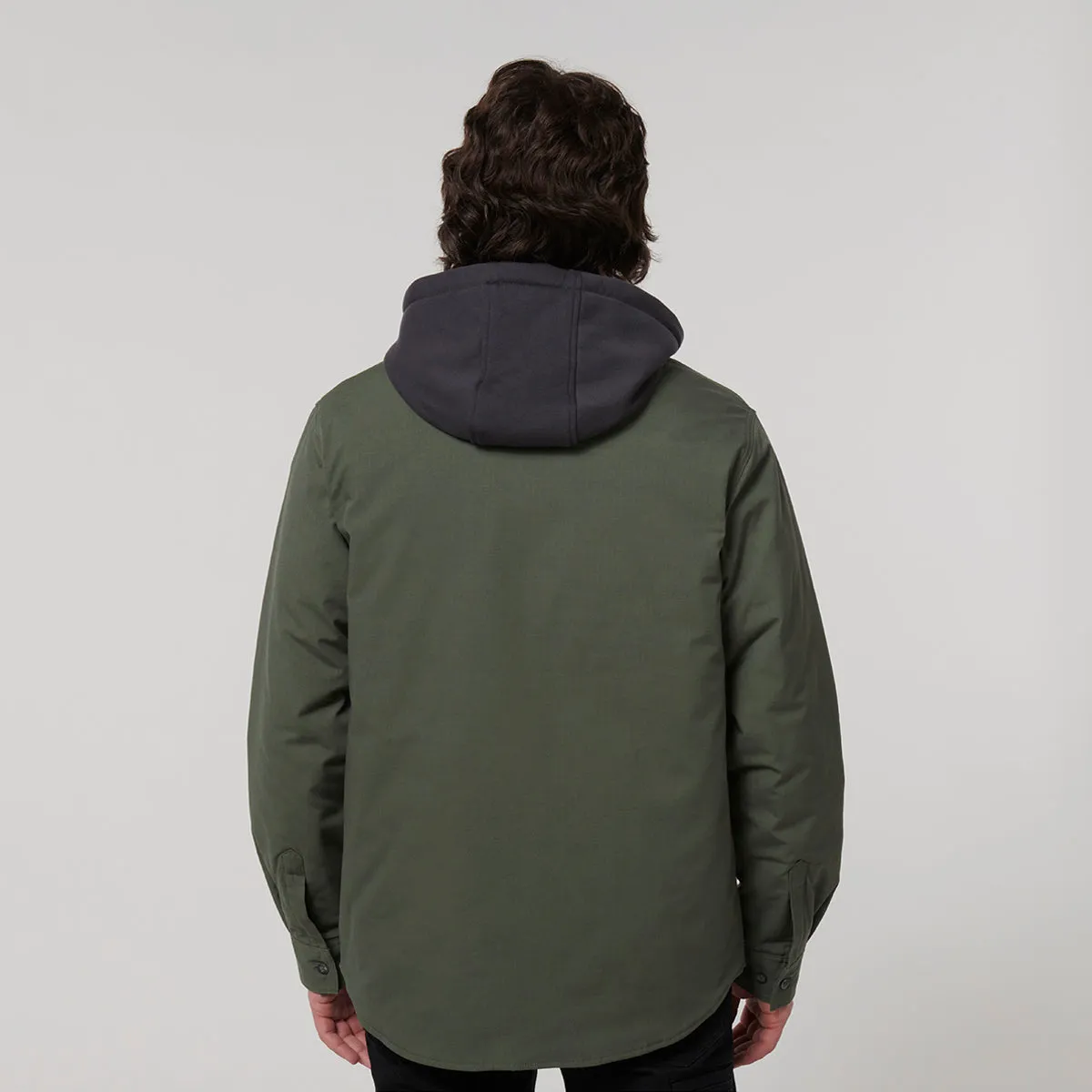 Hard Yakka Men's Quilted Shacket - Military Green