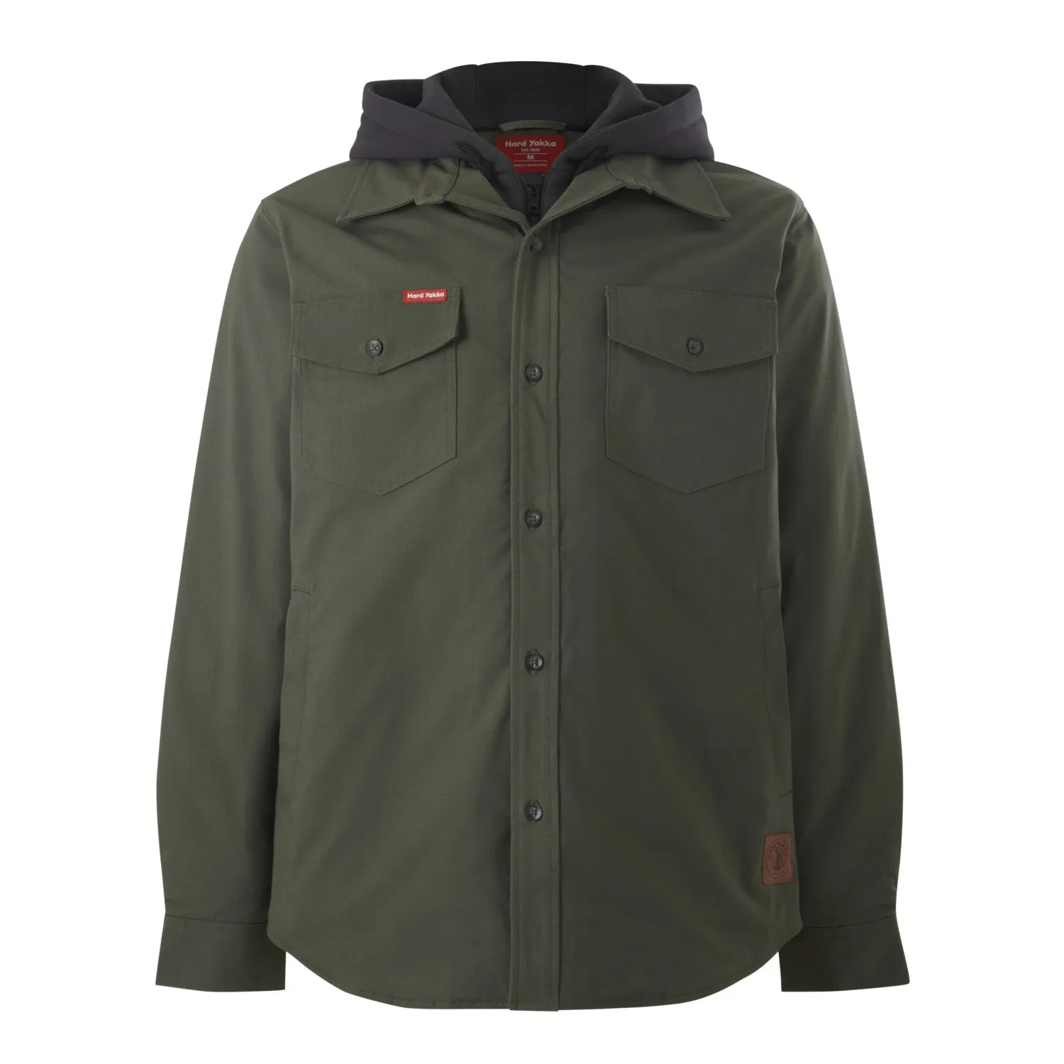 Hard Yakka Men's Quilted Shacket - Military Green