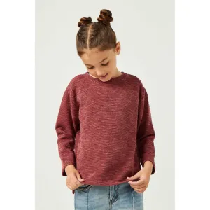 Hayden Girls Mauve Textured Waffle Chenille Long Sleeve Top