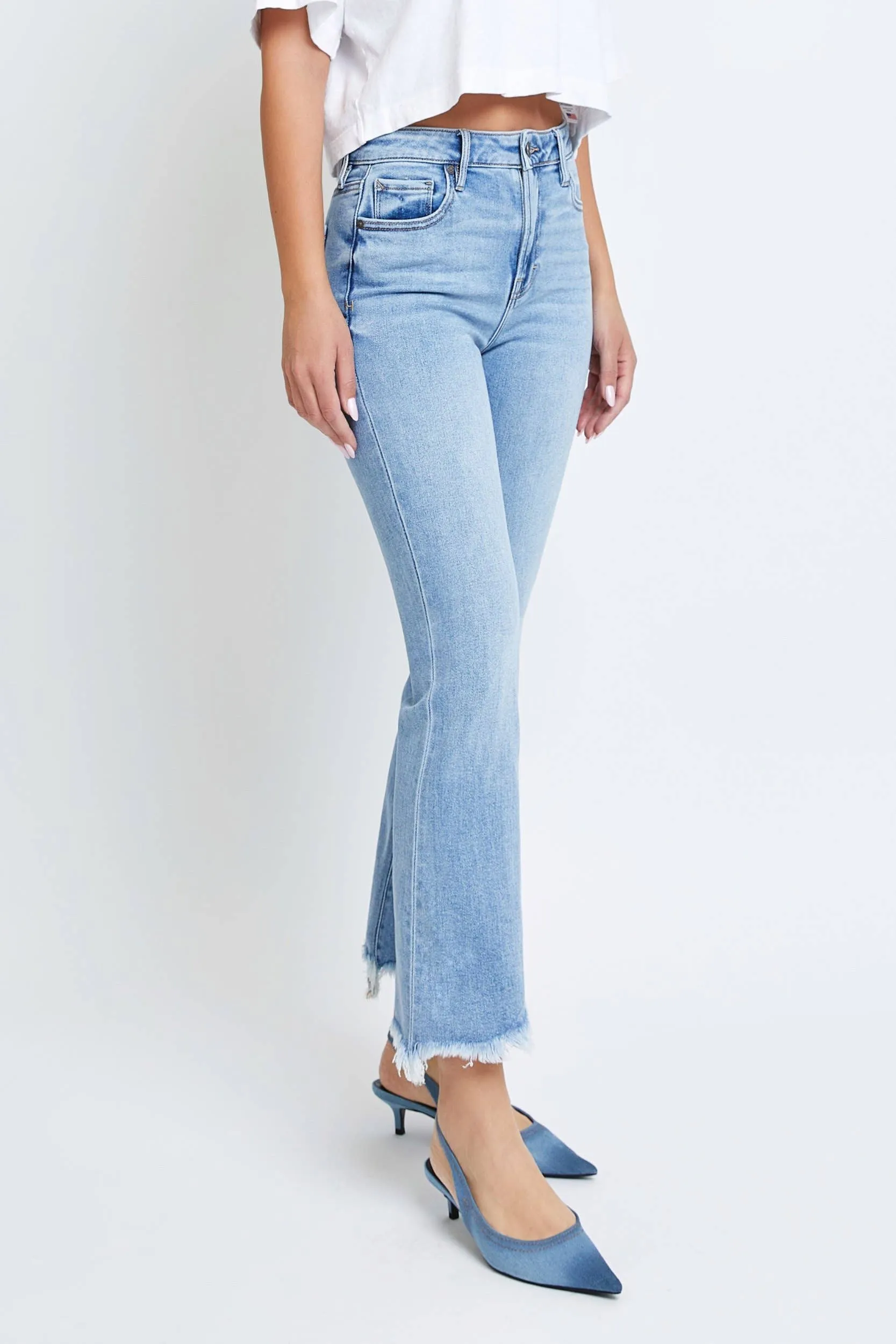 Hidden Happi Clean Frayed Hem Crop Flare - FINAL SALE