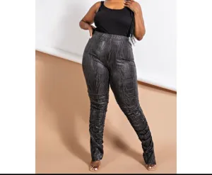 High Waist Shirred Pants