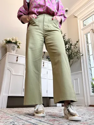 High Waisted Ankle Pant | Lt. Olive