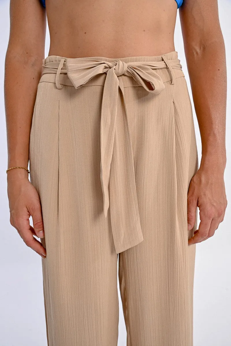 HIGH-WAISTED PANTS, TIE WAIST