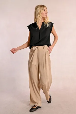 HIGH-WAISTED PANTS, TIE WAIST