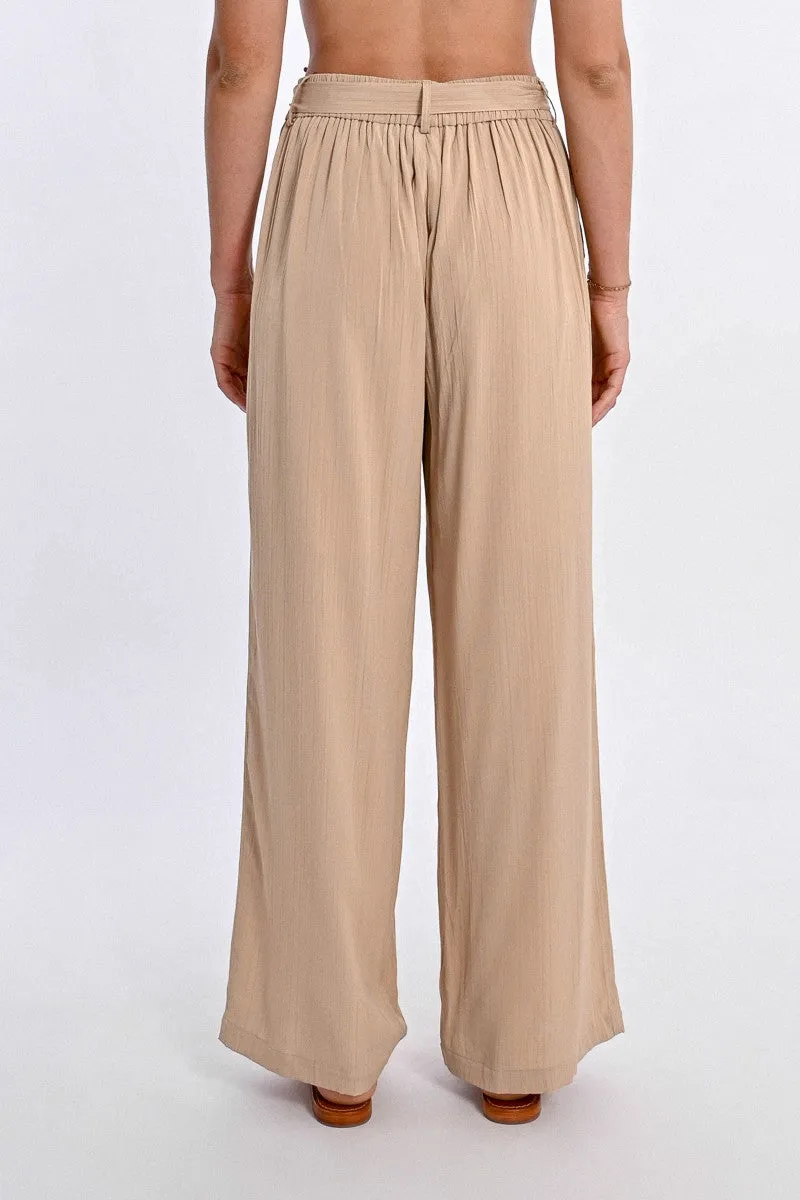 HIGH-WAISTED PANTS, TIE WAIST