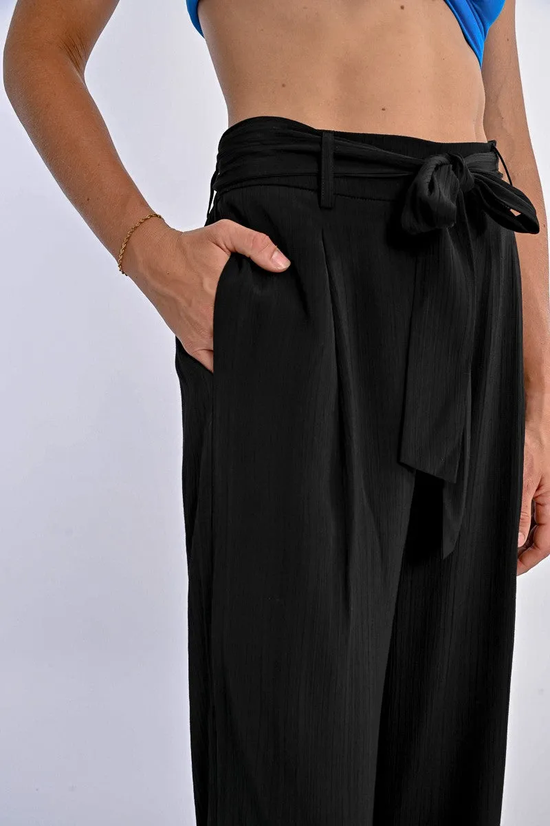 HIGH-WAISTED PANTS, TIE WAIST