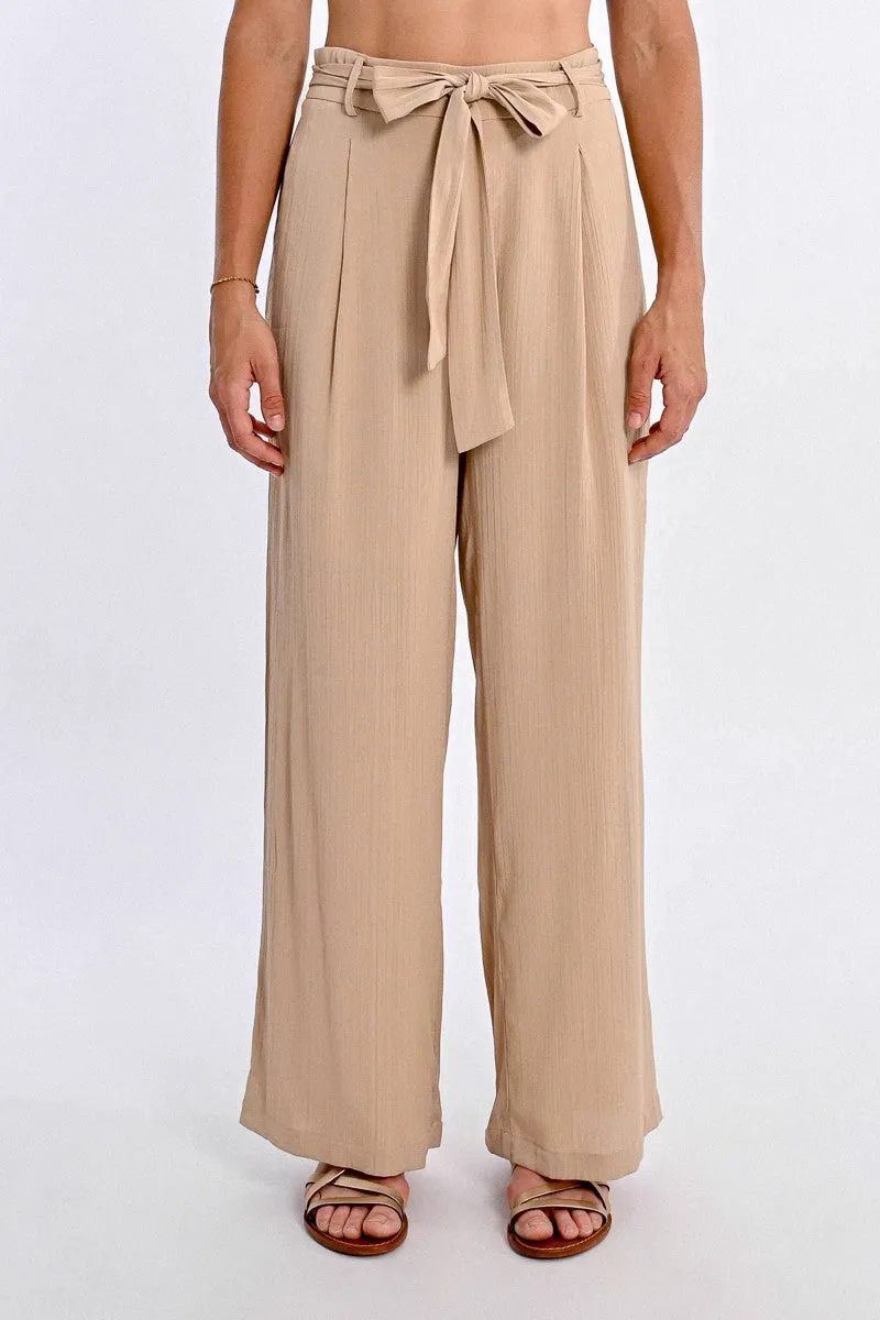 HIGH-WAISTED PANTS, TIE WAIST