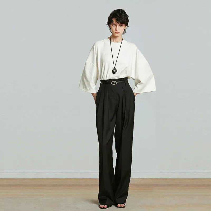 High-Waisted Pleated Trousers