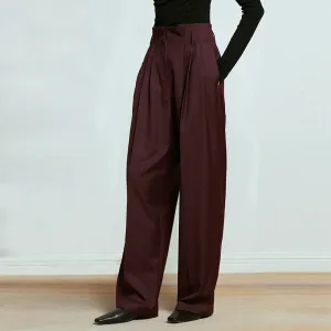 High-Waisted Pleated Trousers