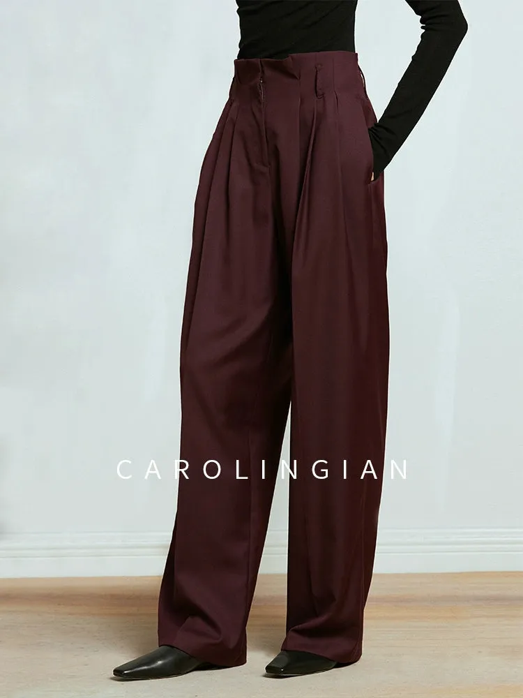 High-Waisted Pleated Trousers