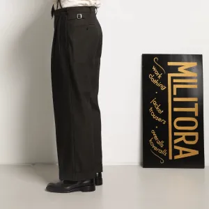 High-Waisted Wool Blend Trousers