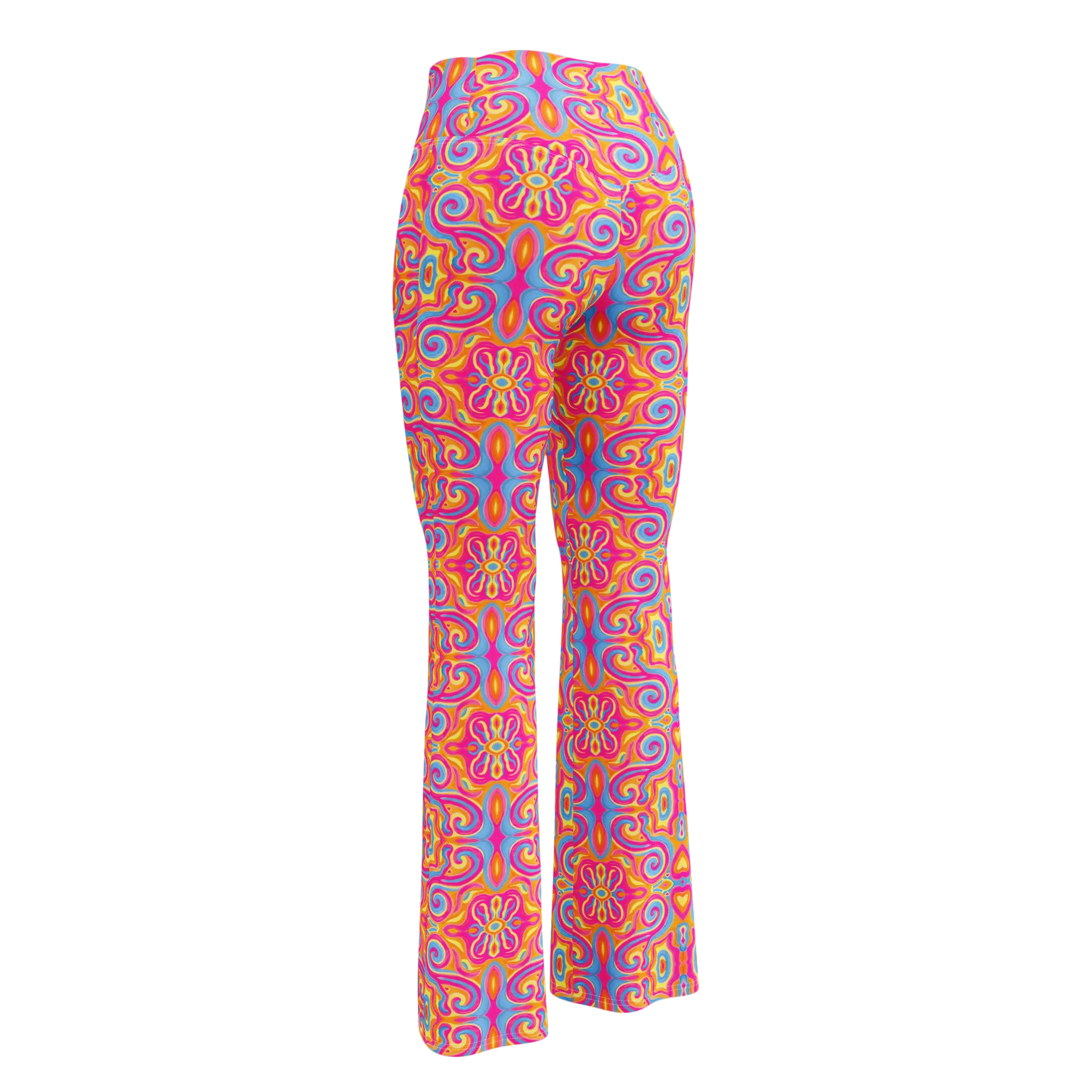 High Waisted Yoga Pants ( Internal Pocket)- "Magic Stamps" Design
