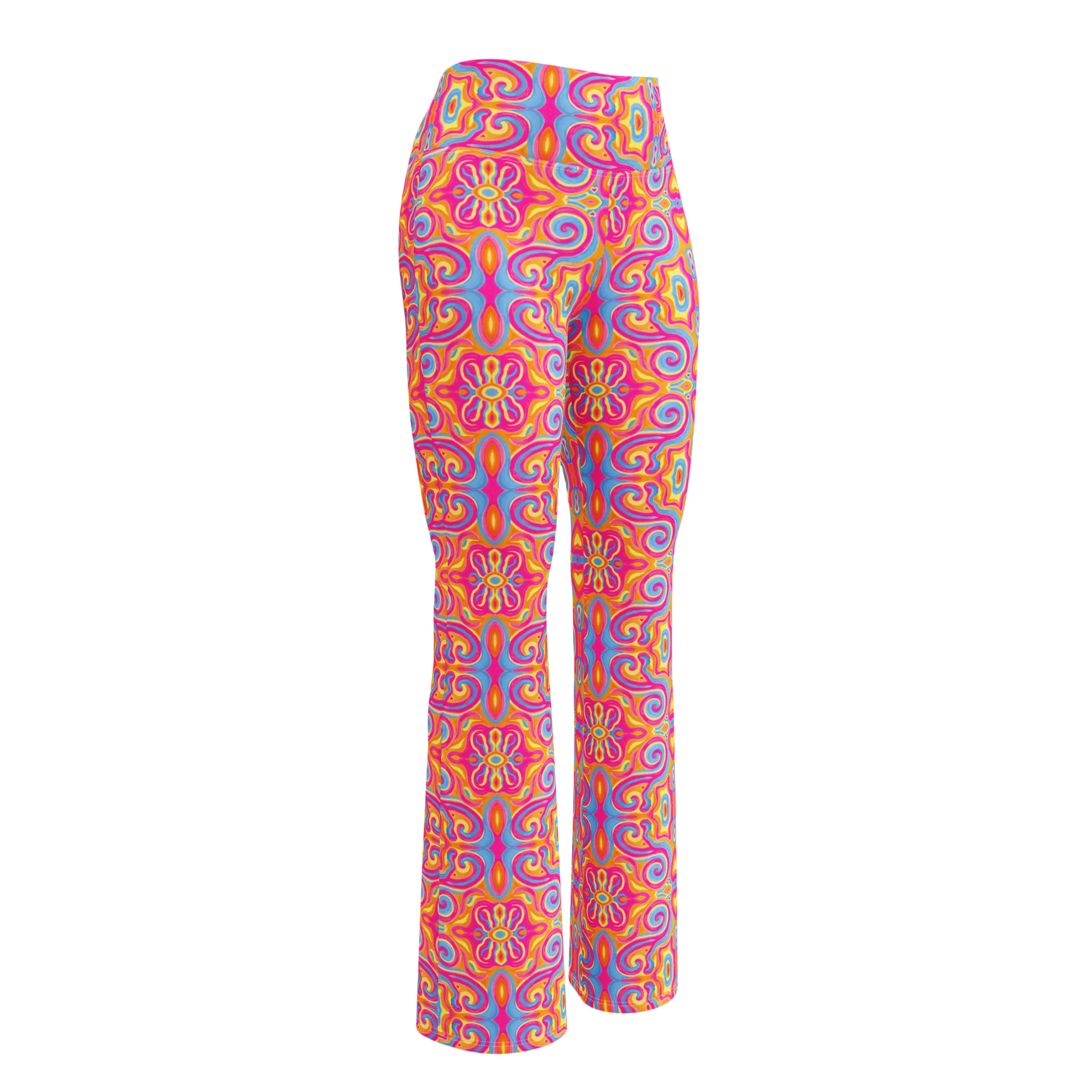 High Waisted Yoga Pants ( Internal Pocket)- "Magic Stamps" Design