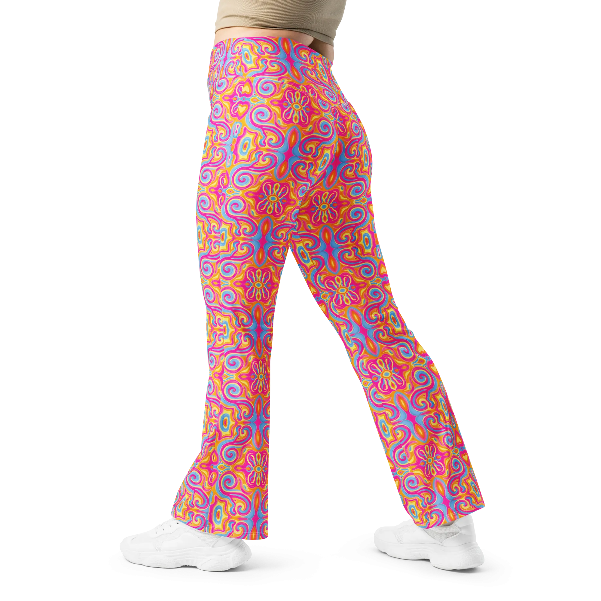 High Waisted Yoga Pants ( Internal Pocket)- "Magic Stamps" Design