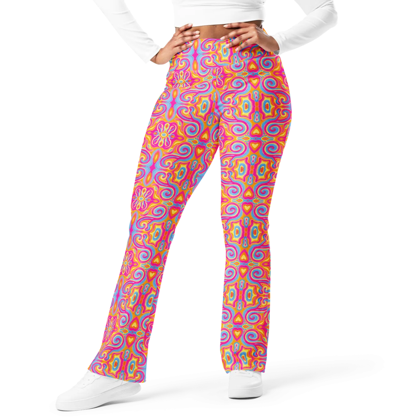 High Waisted Yoga Pants ( Internal Pocket)- "Magic Stamps" Design