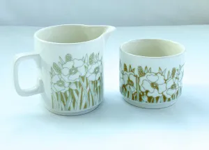 Hornsea Fleur England Creamer and Tea Cup - 70s