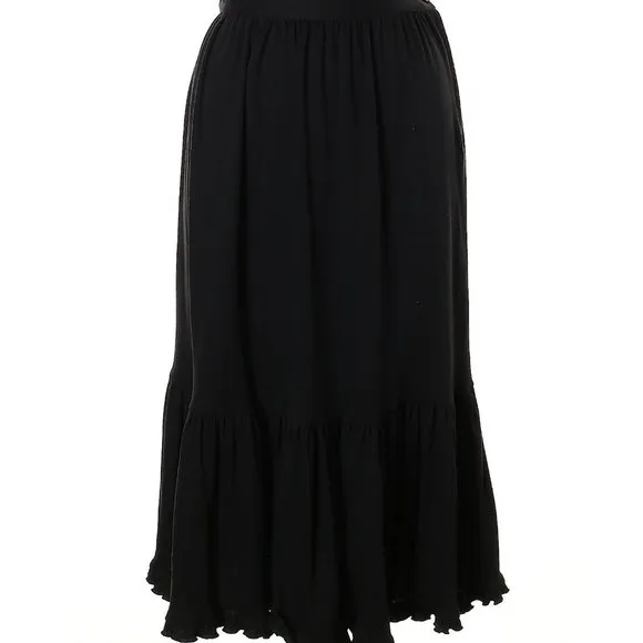 Ilya by Robert Krugman Vintage Jersey 2 pc Midi Dress/Skirt/Outfit Black Sz M