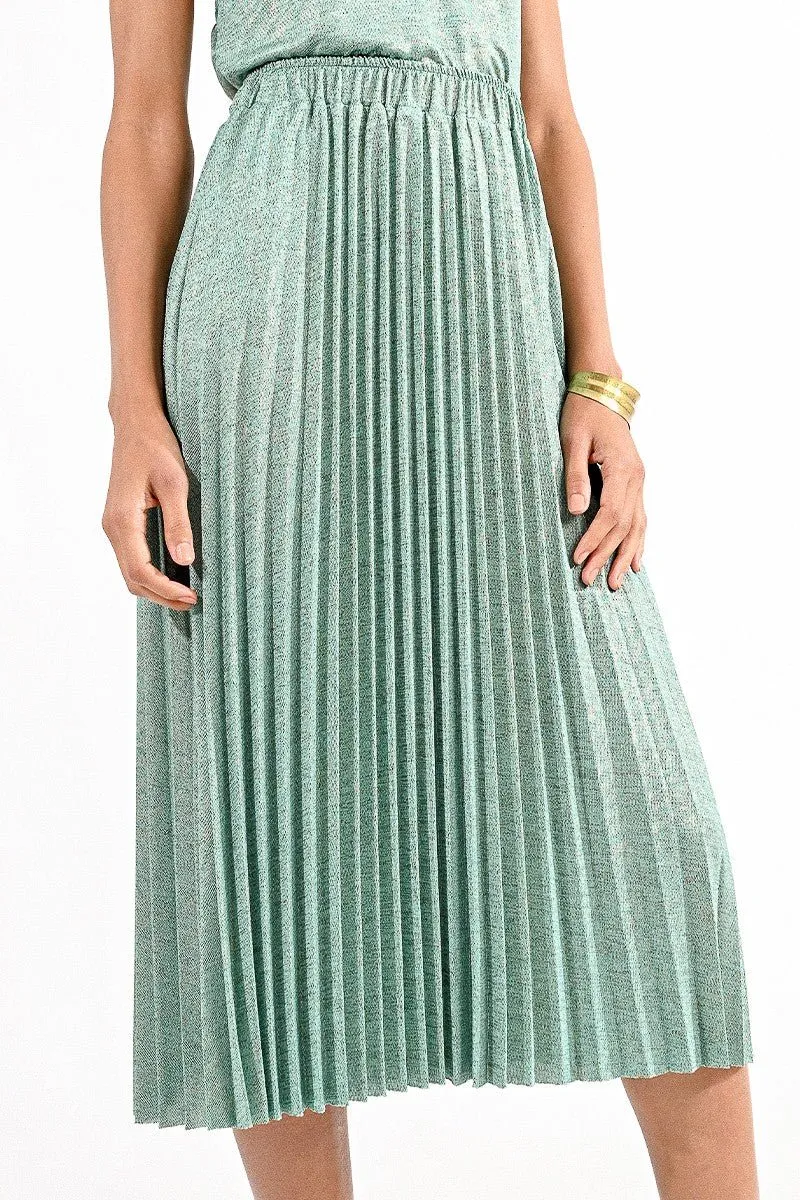 IRIDESCENT PLEATED SKIRT