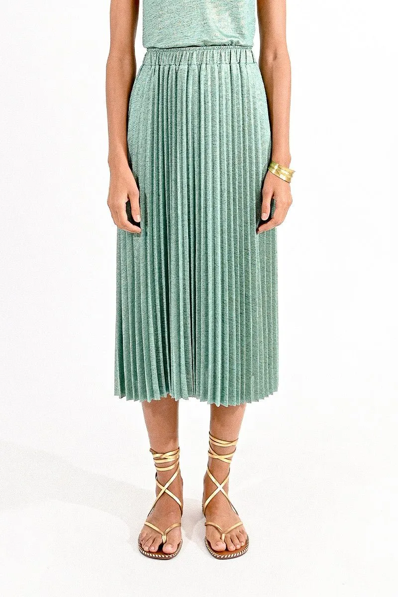 IRIDESCENT PLEATED SKIRT