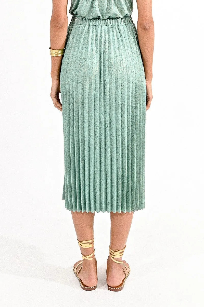 IRIDESCENT PLEATED SKIRT