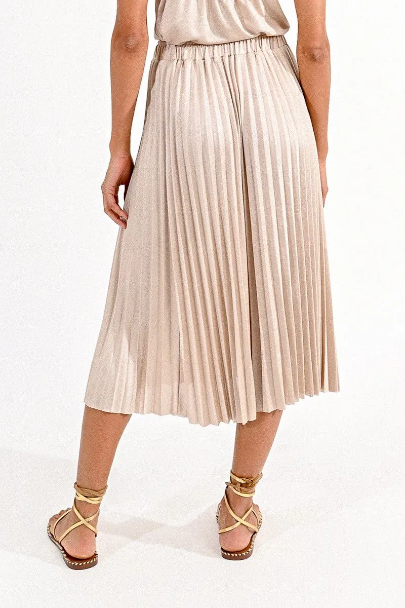IRIDESCENT PLEATED SKIRT